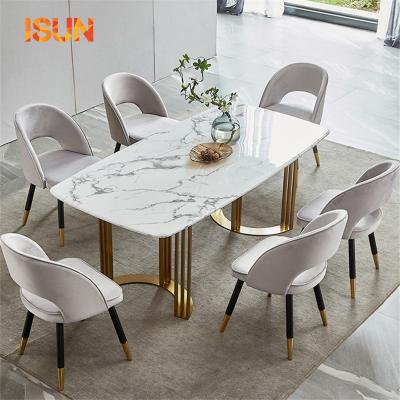 China (Other)Adjustable ODM Customized Nordic Luxury Marble Dining Table Slate Dinner Table Complete Dining Table for sale