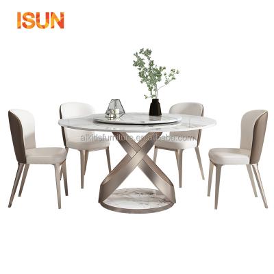 China Modern Lightweight Luxury SLATE Round Table (Other) Adjustable For Multi-person Home Dining Table With Turntable Nordic Rotary Round Table for sale