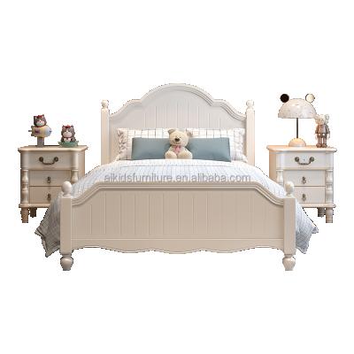 China Comfortable solid wood children's home bed boys and children's white beds for sale