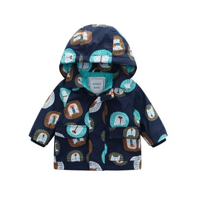 China Waterproof Kids Rain Jacket Baby Fleece Hooded Kids Outdoor PU Rain Jacket for sale