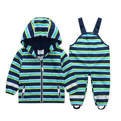 China Windproof Children's Raincoat Suit Rain Jacket Pants Suits Baby Kids Rain Coat Pu Waterproof Rain Jacket for sale