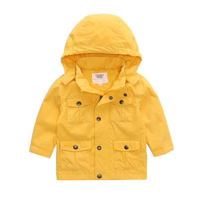 China Breathable Kids Boys And Girls Hooded Woven Rain Jacket Custom Kids Spring Spring Wear Windproof Outerwear for sale