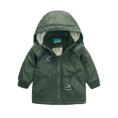 China Children's windproof woven polyester thickened cotton autumn and winter warm boy clothes windproof padded jacket for sale