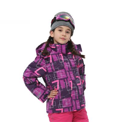 China New Arrivals Breathable Kids Snow Equipments Outdoor Sports Skiing Jackets Down Hooded Coat Purple Snowboard Wear for sale