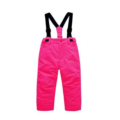 China Wholesale Good Quality Waterproof Bib Waterproof Children's Outdoor Functional Waterproof Snow Ski Pants PU Children Pink Pants Breathable Pants For Kids for sale