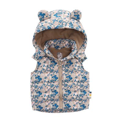 China OEM Fashion Customization Kids Girls Down Sleeveless Hooded Windproof Waistcoat Light Weight Thin Warm Vest for sale