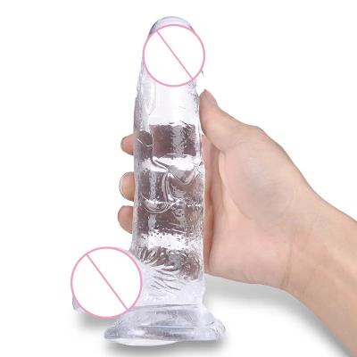 China Big Male Dildo Crystal Jelly Dildo For Women Realistic Sex Masturbation Penis Huge Wholesale Silicone Female for sale