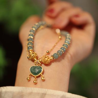 China Luxury Hotan Jade Safety Clasp Pendant Women Bracelet Jewelry Natural Freshwater Pearl Myanmar Jade Bracelet For Women Fashion Jewelry Jade Handcarved Jadeite Bracelet for sale