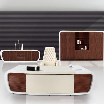 China DDP New Design Office Desk Expandable High Quality One Piece Executive Office Furniture Customized Luxury Boss for sale