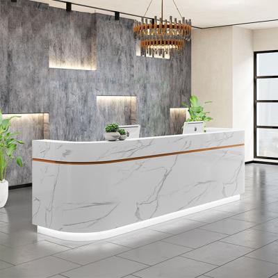 China One Piece Customized Reception Luxury Google Table Reception Table Zero Expandable Moq Reception for sale