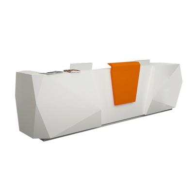 China ddp google reception lounge tiktok counter desk front table customized extendable one piece for sale