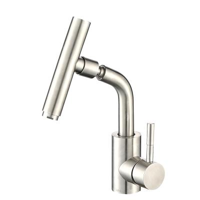 China 304 Stainless Steel Bathroom Basin Faucet Mixer Tap Bathroom Sink Faucet Metered Faucet for sale