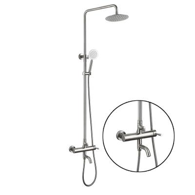 China With Sliding Bar Wall Mount Affordable 304 Stainless Steel Rain Bathroom Shower Set System In Full Set for sale