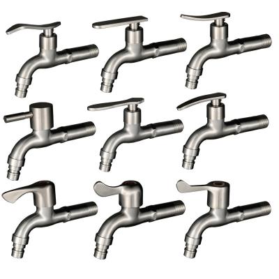 China Contemporary 304 Stainless Steel Cold Water Long Neck Quickly Opened Bathroom Bath Sink Faucet Wall Mounted Faucet for sale