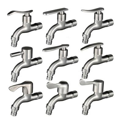 China Contemporary 304 stainless steel cold water long neck quick open high quality faucet body water tap small cold water bibcock for sale