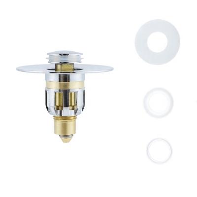 China Modern Automatic Drain Filter Universal Bathroom Sink Stopp Basin Bouncing Core Copper Sink Water Trap Cover for sale