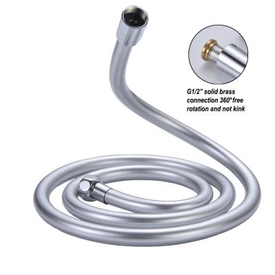 China Easy Installation Good Quality Silver Tubing PVC Plastic Flexible Shower Hose For Hand Shower Shower Bidet Hose for sale