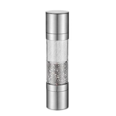 China Sustainable Transparent Manual Bottle Stainless Steel Salt And Pepper Mill Grinder for sale