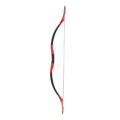 China Sports Archery Handcrafted Long Bow Archery Red Traditional Bow For Youth Shooting for sale