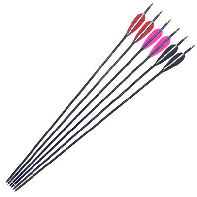 China Durable Archery 7.8mm Carbon Arrow Shaft Turkey Feather Carbon Mixed Arrow For Compound Bow for sale