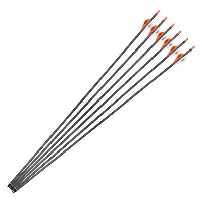 China Durable Archery Hunting 7.6mm Carbon Arrows Archery Pure Carbon Fiber Arrows For Compound Bows for sale