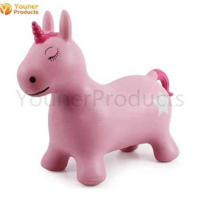 China Toy High Quality Eco-friendly PVC Material Cartoon Educational Sports Toys Jumping Unicorn Kids Inflatable Hopper Rubber Ride for sale