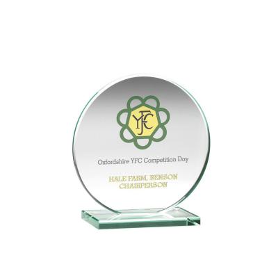 China Wholesale Custom Europe Different Sizes Round Polished Empty Glass Plaque Awards For Souvenirs Gifts for sale