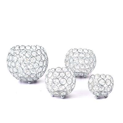 China Silver Tealight Crystal Candle Holders Golden Cylinder Theme ECO-frendly Small Wedding Favor European Home Office Decoration for sale