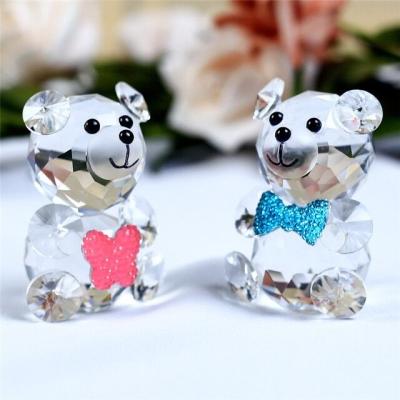 China Europe Collection Cute Crystal Teddy Bear Sculpture For Gift Giving for sale