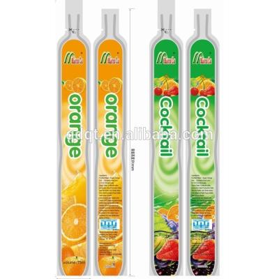 China Disposable Long Stick Plastic Food Packaging Bags For Cocktail Juice for sale