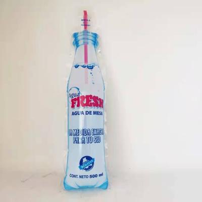 China 500ml Disposable Bottle Shape Bag Water Juice Beverage Preshaped Bag For Beverage Pack for sale