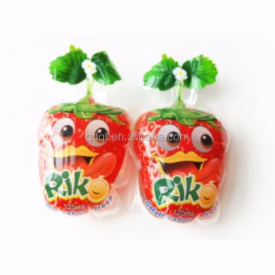 China Different Needle Cute Kids Love Printing Fruit Shape Juice Bag / Milk Packing Bag And Pouch for sale