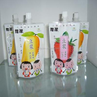 China Safety Plastic Packaging Disposable Drinking Bag / Drink Holder Juice Spout Pouch Bag for sale