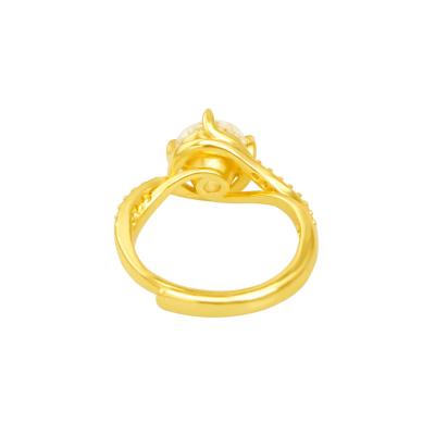 China New European sand zircon ring diamond ring creative jewelry female hand gold plated and American gold inlaid CLASSIC for sale