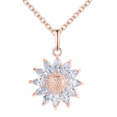 China CLASSIC Innovative Necklace Sunflower Design Retro Trend Diamond Necklace Hiphop Pendant Necklace for Women for sale