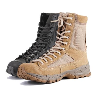 China Desert Army Men Leather Style High Ankle Military Boots American Cheap Tactical Boot Wholesale Shock-absorbing Kick for sale