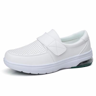 China Fashion Nursing Shoes Hospital Nursing Shoes Anti-slip Leather White Working Women Nurse Shoes for sale