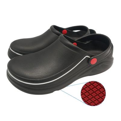 China Best Non Slip Non Slip Eva Sandals Zapatos Hotel Cook Kitchen Black Chef Shoes Clogs for sale