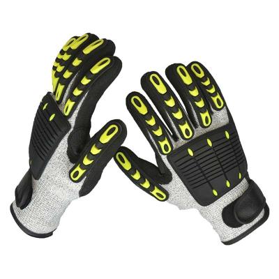 China Cut Resistant /Oil Resistant /Anti Slip Wearable Oilfield Cut Resistant HPPE Shock Proof TPR Anti Impact Gloves for sale