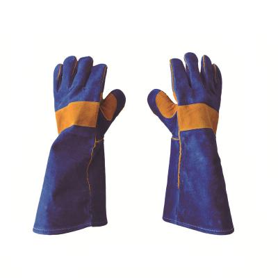 China Heavy Duty High Quality 932F Insulation Flame Retardant Welding Cow Long Split Leather Heat Resistant Gloves for sale