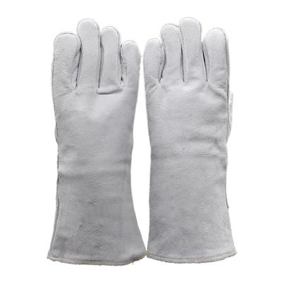 China Men's Heavy Duty Hand Protection Work Safety Flame Retardant Welding Leather Heat Resistant Gloves For for sale