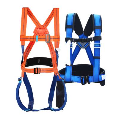 China Safety Devices 4 Point Workers Construction Fall Protection Lanyard Full Body Double Lanyard Climbing Kit Firefighting Harness for sale