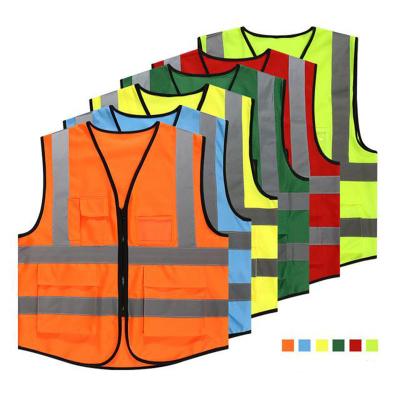 China The Reflective Brands The Logo Safety Construction Road Clothing Red Pink Yellow Polyester Wholesale Price Manufacturer Custom Reflective Vest for sale