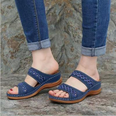 China Fashion Trend Large Size Women's Sandals Knitting Sandals Mujer Platform Slippers For Ladies Chaussure Femme de femmes for sale