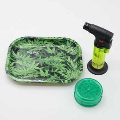 China Smoke Rolling Tray Round Edge Blow Torch Kit Leuke Huishoudelijke Snack Tray Set Metaal Te koop