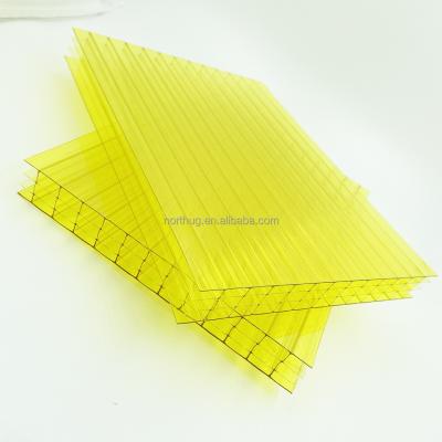 China Contemporary Polycarbonate Multiwall Yellow Shades Sheet With Yellow Egg Shade Food Color for sale