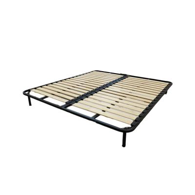 China 1600*1900MM Queen New Zealand Pine Collapsible Folding Bed Frame Widened and Thickened Rungs Stainless Steel Bed Solid Wood Base for sale