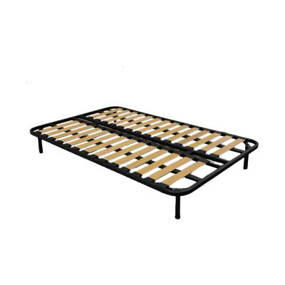 China Double-sided moisture-proof sticker folding minimalist poplar double bed frame widening and thickening adjustable wooden bed frame for sale