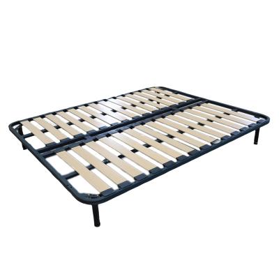 China Wholesale Modern Furniture Modern Poplar Adjustable Bedroom Bed Frame 1530*2030MM Folding Wooden Double Bed Frame for sale