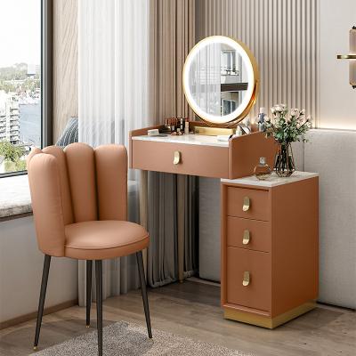 China (Other) Dresser light style bedroom style small adjustable luxury modern advanced simple storage cabinet built-in makeup table for sale